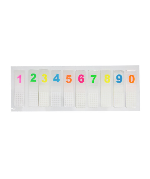 Index-uri din plastic Numbers, 45x12mm, 10 buc. x 20 foi